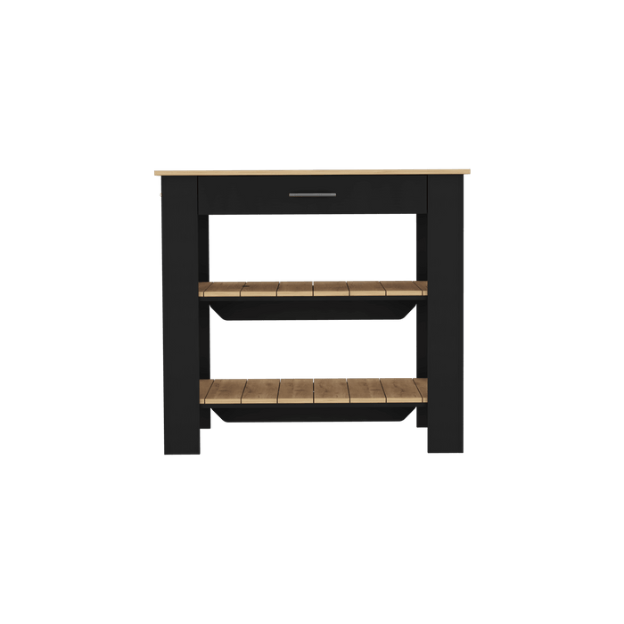 Barra de Cocina Cala, Wengue y Macadamia, con toallero