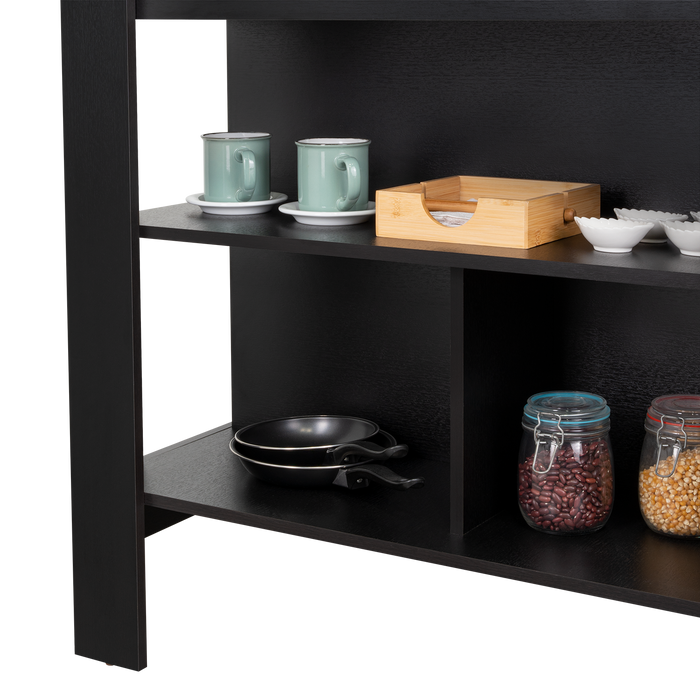 Barra de Cocina Cala, Wengue Y Mamba, Con amplia superficie en la mesa