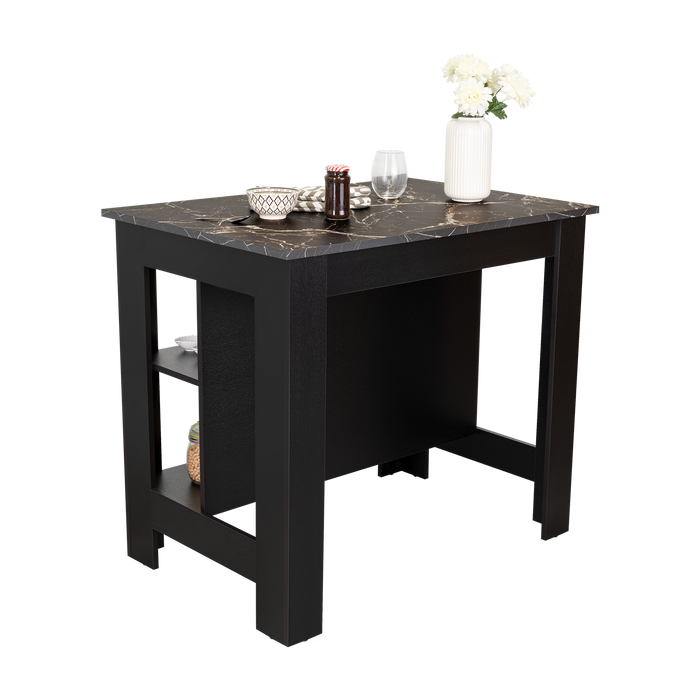 Barra de Cocina Cala, Wengue Y Mamba, Con amplia superficie en la mesa