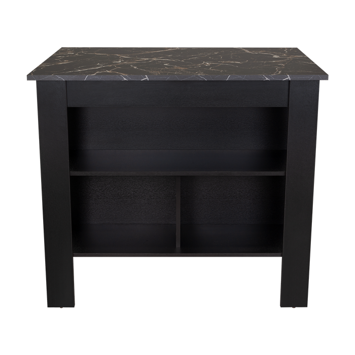 Barra de Cocina Cala, Wengue Y Mamba, Con amplia superficie en la mesa