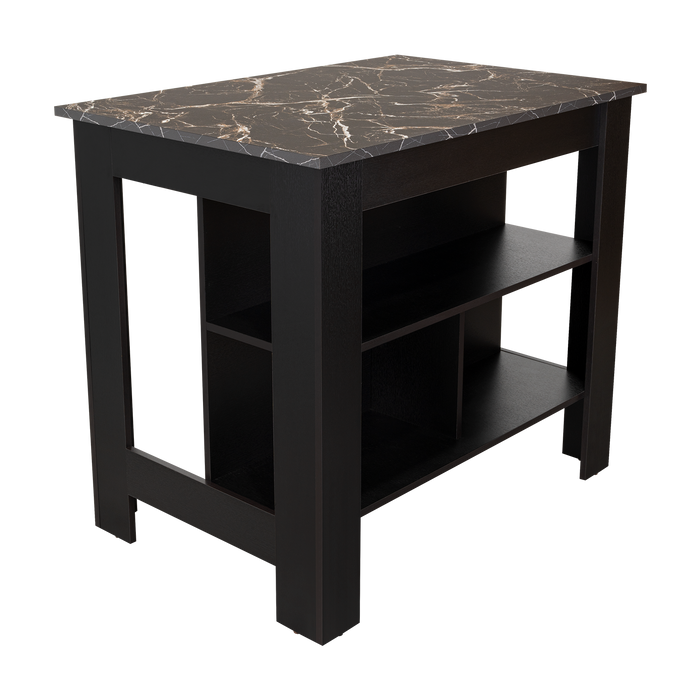 Barra de Cocina Cala, Wengue Y Mamba, Con amplia superficie en la mesa