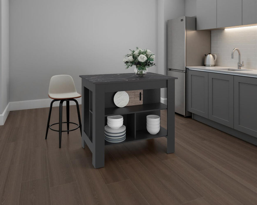 Barra de Cocina Cala, Wengue Y Mamba, Con amplia superficie en la mesa