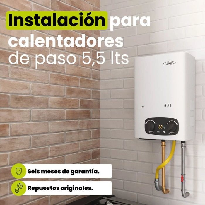 Instalación de calentador de paso 5.5 litros Haceb