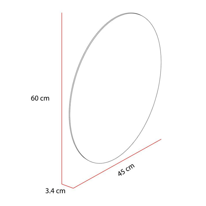 Espejo Ovalado Napoli, Gris, con Luz Led y Touch