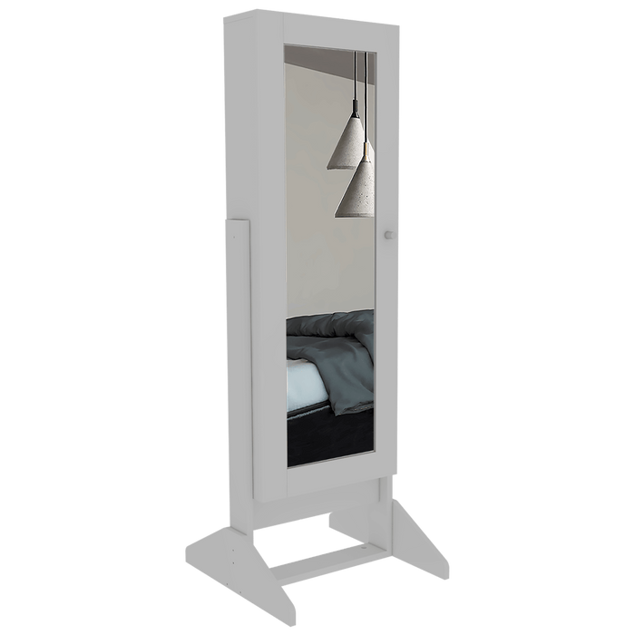 Joyero Prisma Pausini, Blanco, con Múltiples Percheros y Entrepaños
