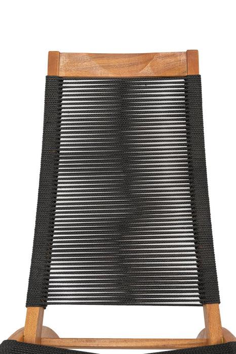 Silla Plegable de Madera para Exterior Lomy, Negro, sin Brazos