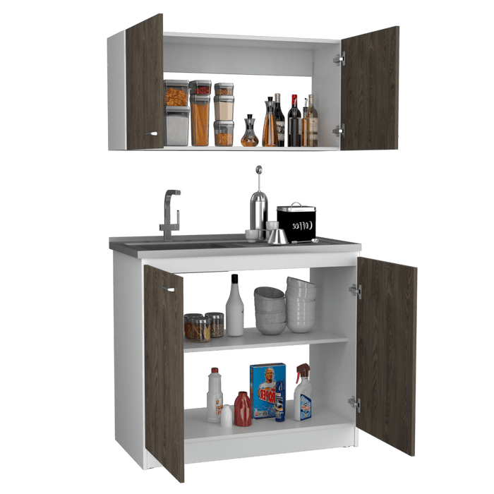 Cocina Integral Cantabria, Chocolate y Blanco,Incluye mesón izquierdo