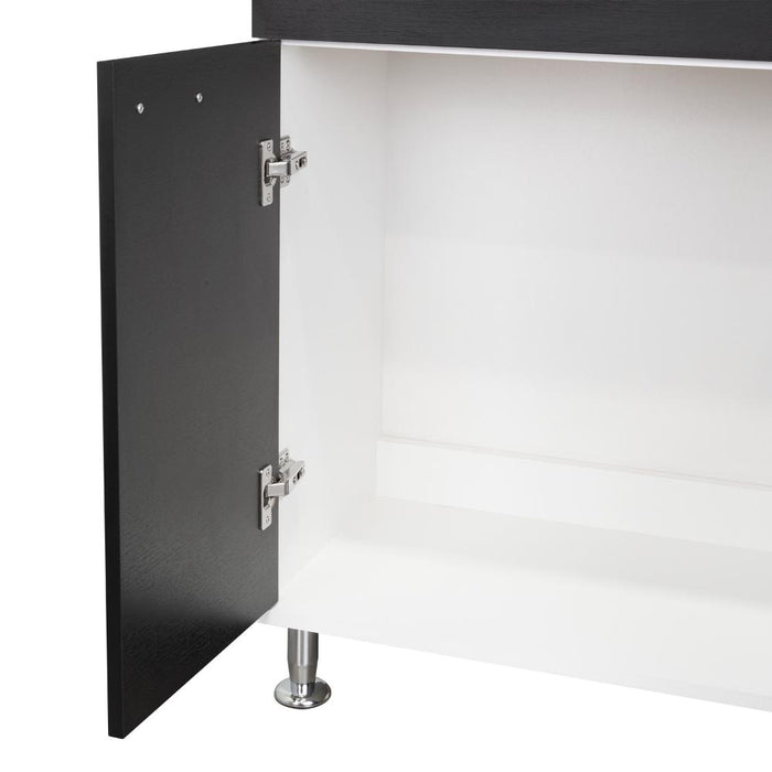 Alacena Huzy, Blanco y Wengue, con Amplia Capacidad de Almacenamiento