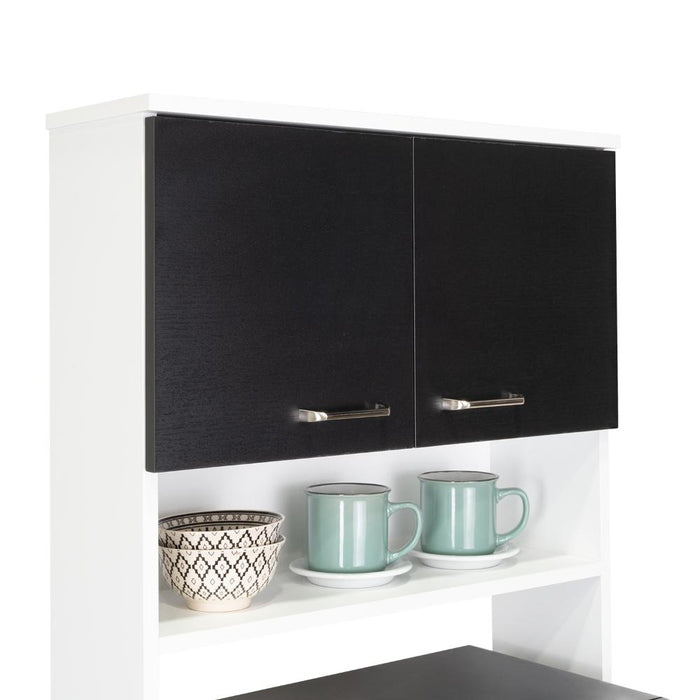 Alacena Huzy, Blanco y Wengue, con Amplia Capacidad de Almacenamiento