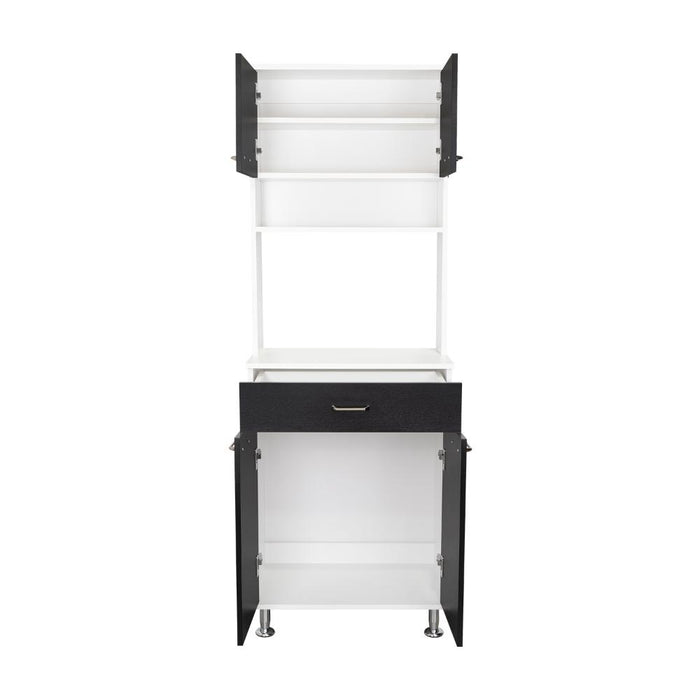 Alacena Huzy, Blanco y Wengue, con Amplia Capacidad de Almacenamiento