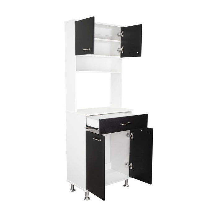 Alacena Huzy, Blanco y Wengue, con Amplia Capacidad de Almacenamiento