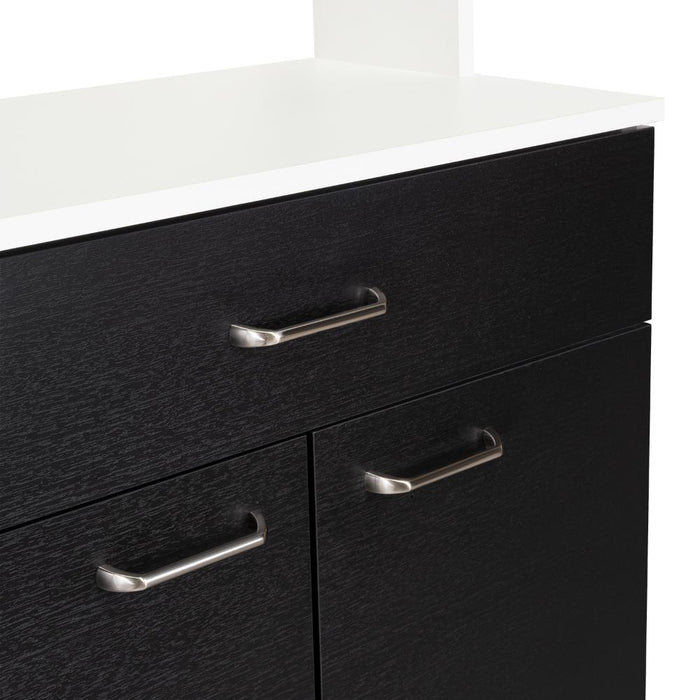 Alacena Huzy, Blanco y Wengue, con Amplia Capacidad de Almacenamiento