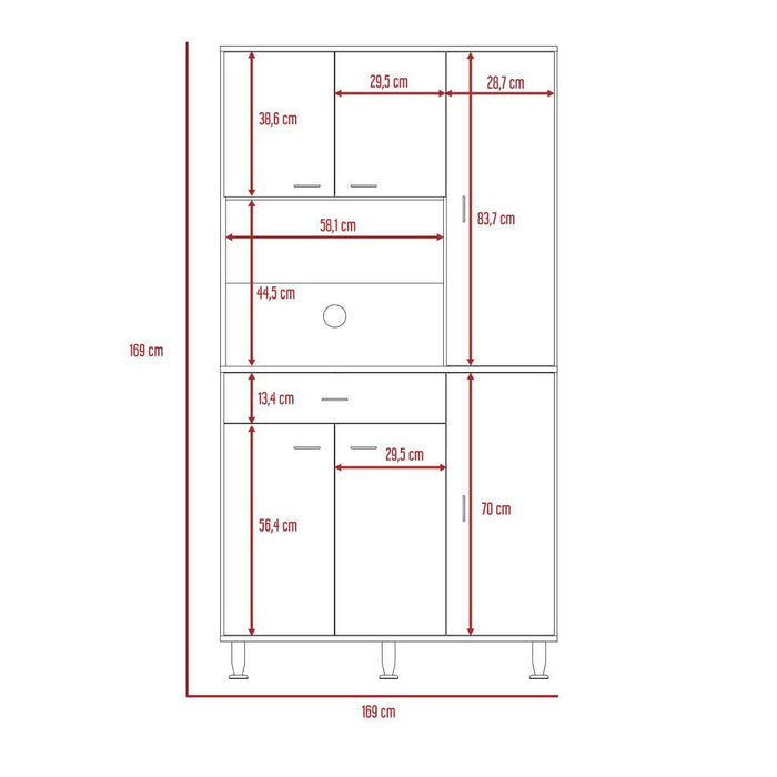 Alacena Huzy, Wengue y Blanco, con Amplia Capacidad de Almacenamiento