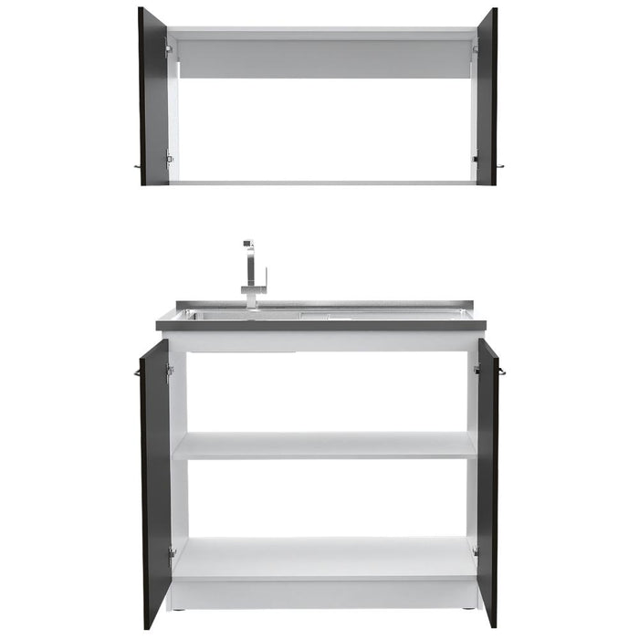 Cocina Integral Cantabria, Blanco Duqueza y Wengue, Incluye Mesón Izquierdo ZF