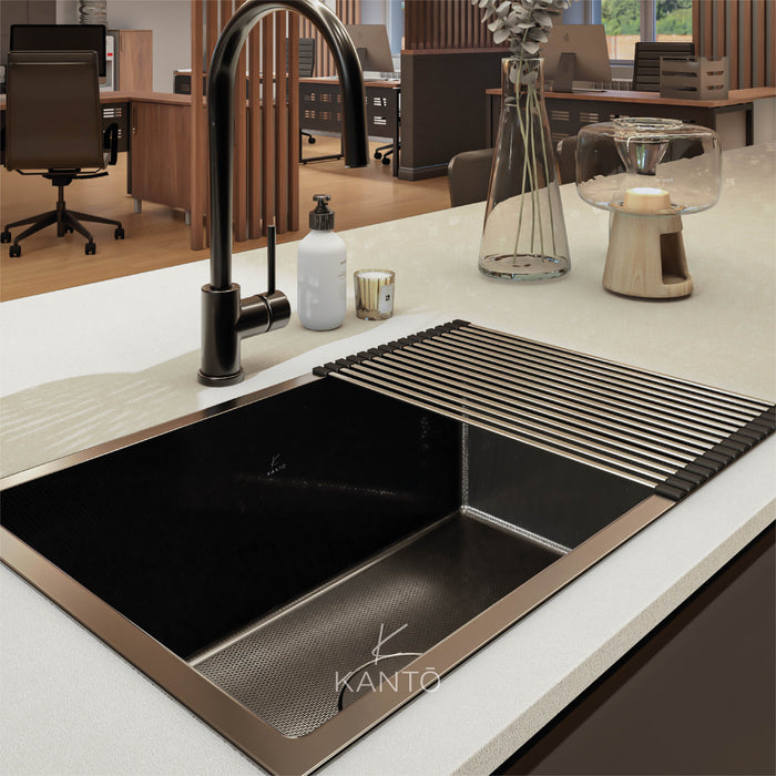 Lavaplatos Enzo de 70*45*22 cm en acero 304 color nano black marca Kanto