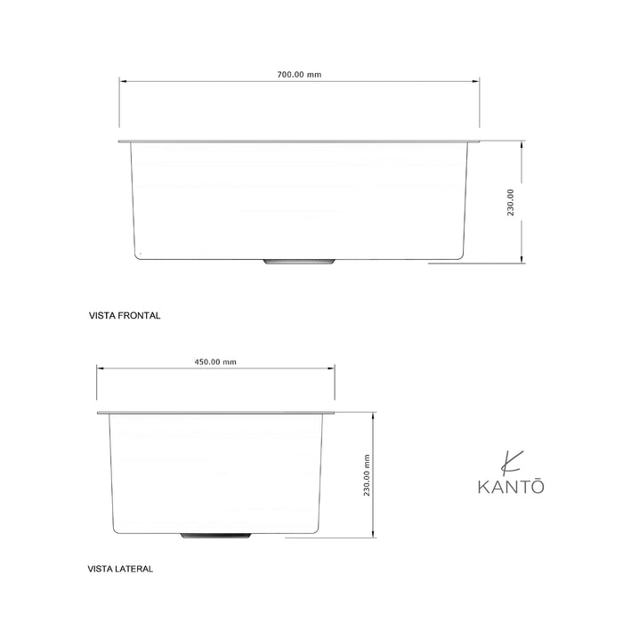 Lavaplatos Enzo de 70*45*22 cm en acero 304 color nano black marca Kanto