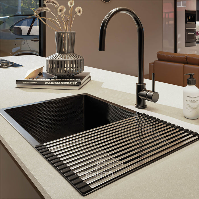 Lavaplatos Enzo de 70*45*22 cm en acero 304 color nano black marca Kanto
