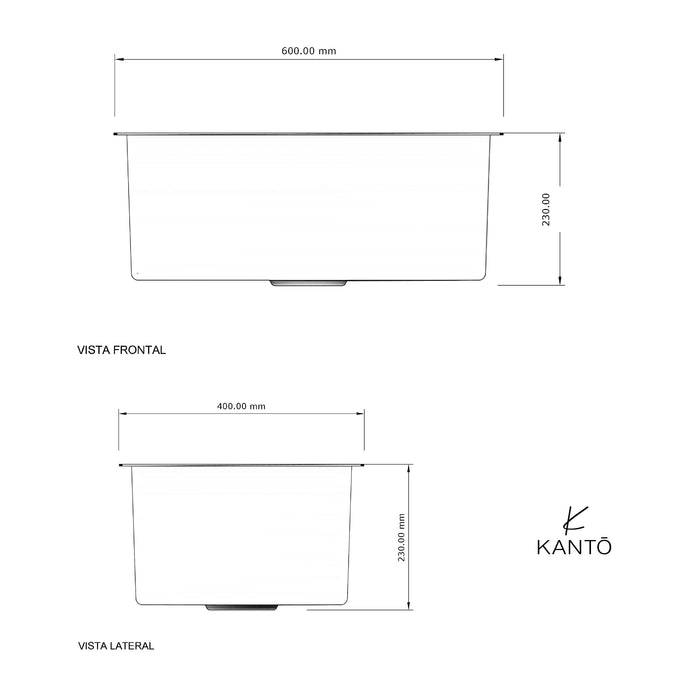 Lavaplatos Moshi de 60*40*22 cm en acero 304 color nano black marca Kanto