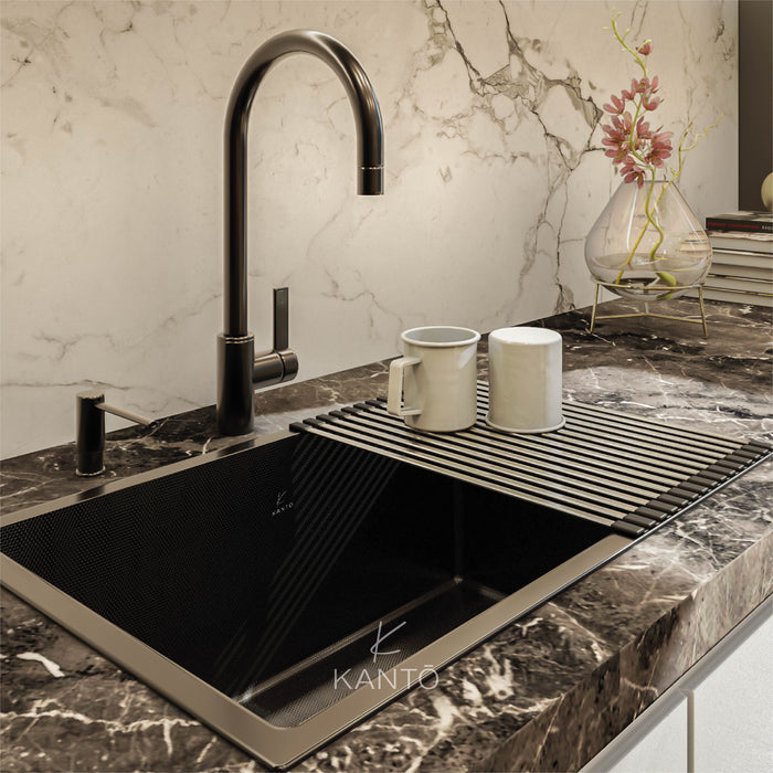 Lavaplatos Moshi de 60*40*22 cm en acero 304 color nano black marca Kanto