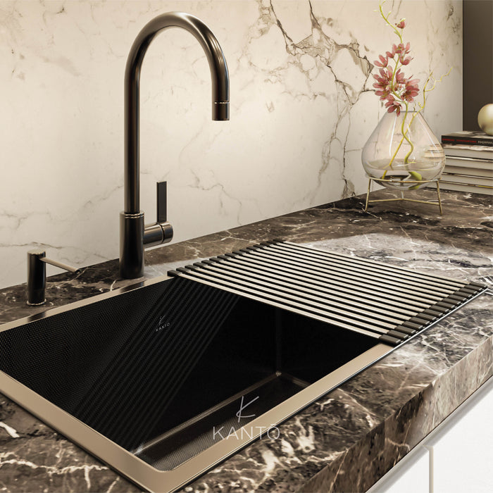 Lavaplatos Moshi de 60*40*22 cm en acero 304 color nano black marca Kanto