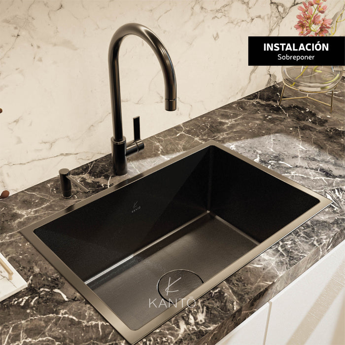 Lavaplatos Moshi de 60*40*22 cm en acero 304 color nano black marca Kanto