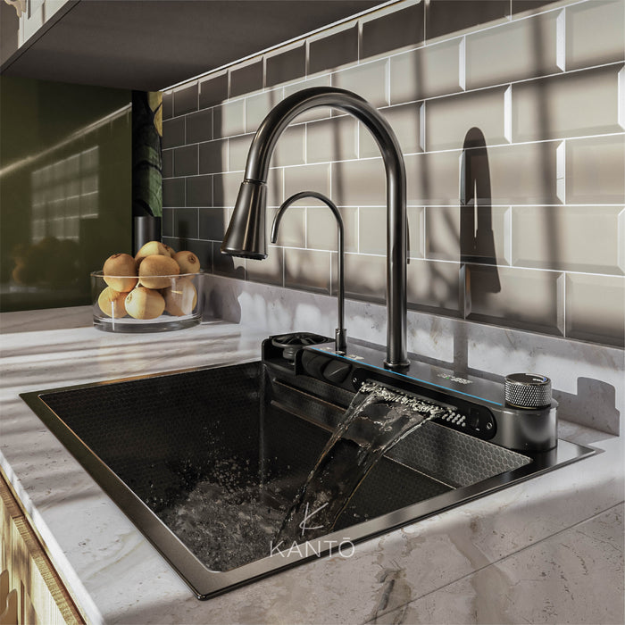 Lavaplatos teki de 60x46x22 en acero 304 color nano black