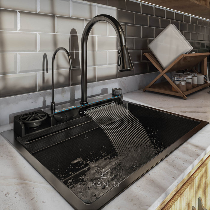 Lavaplatos teki de 60x46x22 en acero 304 color nano black