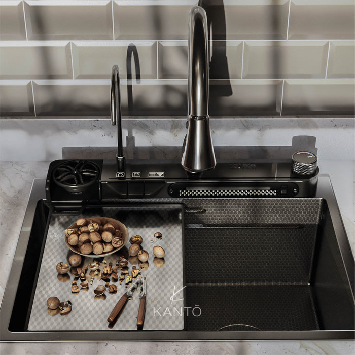 Lavaplatos teki de 60x46x22 en acero 304 color nano black