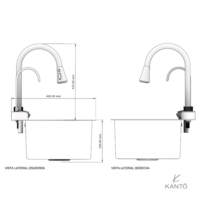 Lavaplatos teki de 60x46x22 en acero 304 color nano black