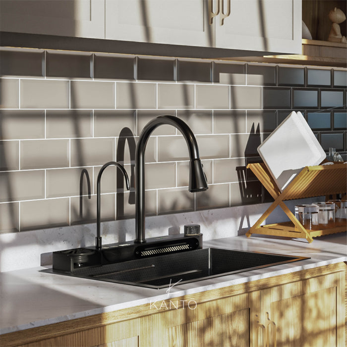 Lavaplatos teki de 60x46x22 en acero 304 color nano black