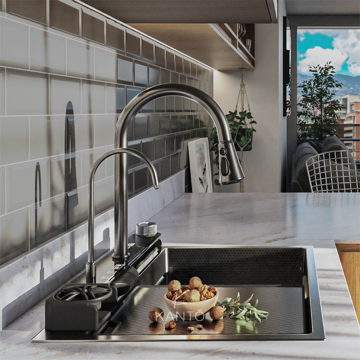 Lavaplatos teki de 60x46x22 en acero 304 color nano black