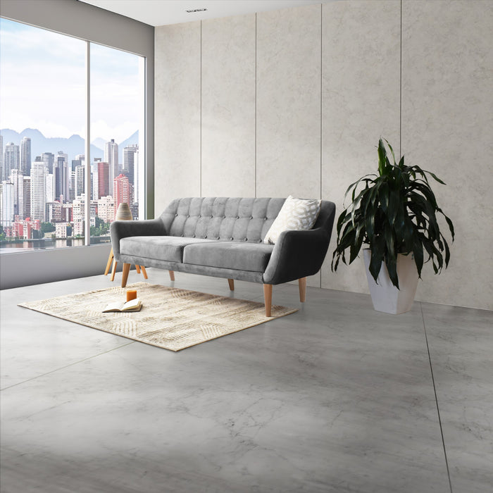 Sofa 3 Puestos Roma Tela 194x82x78 Gris