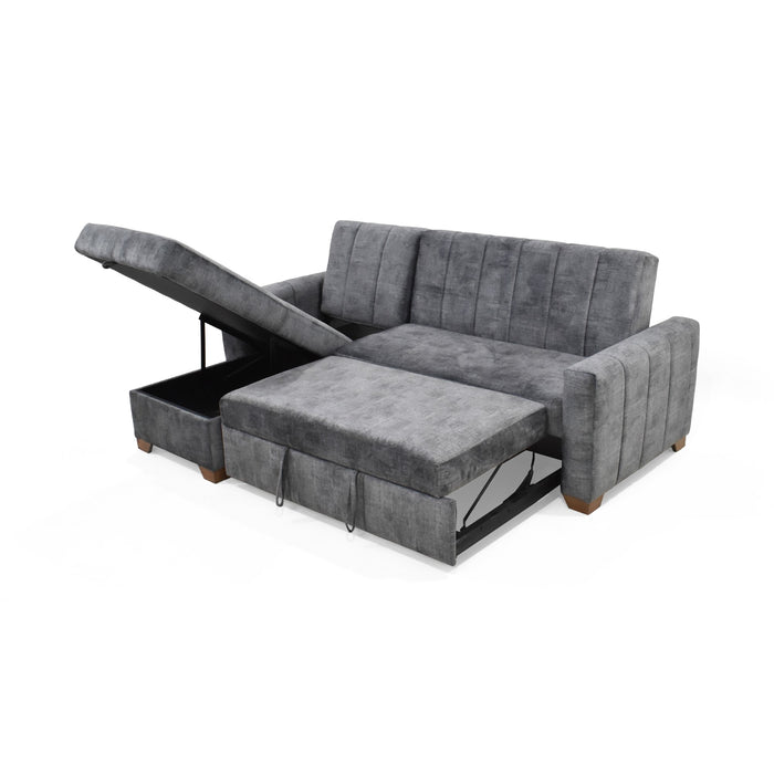 Sala en L Apolo Derecho 220x160x92 con Baul Gris