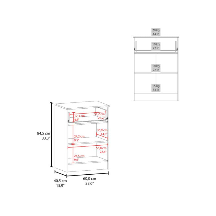 Mesa Auxiliar de Cocina Mayorca, Wengue, con espacio para guardar insumos ZF