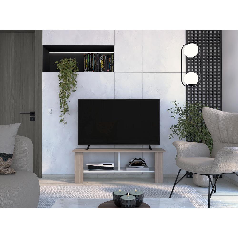 Mesa Para Tv Navi, Positano y Blanco Duqueza, Para Televisor Hasta 55 Pulgadas
