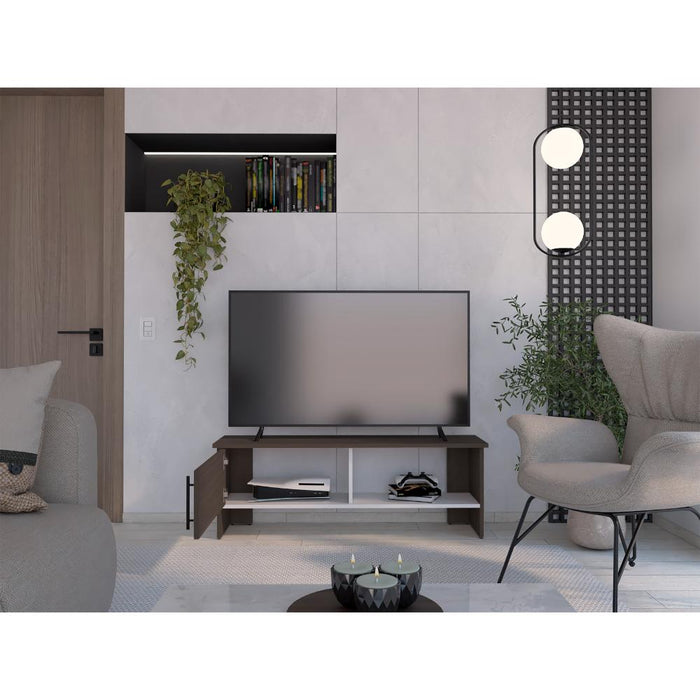 Mesa Para Tv Navi, Milan y Blanco Duqueza, Para Televisor Hasta 55 Pulgadas con puerta