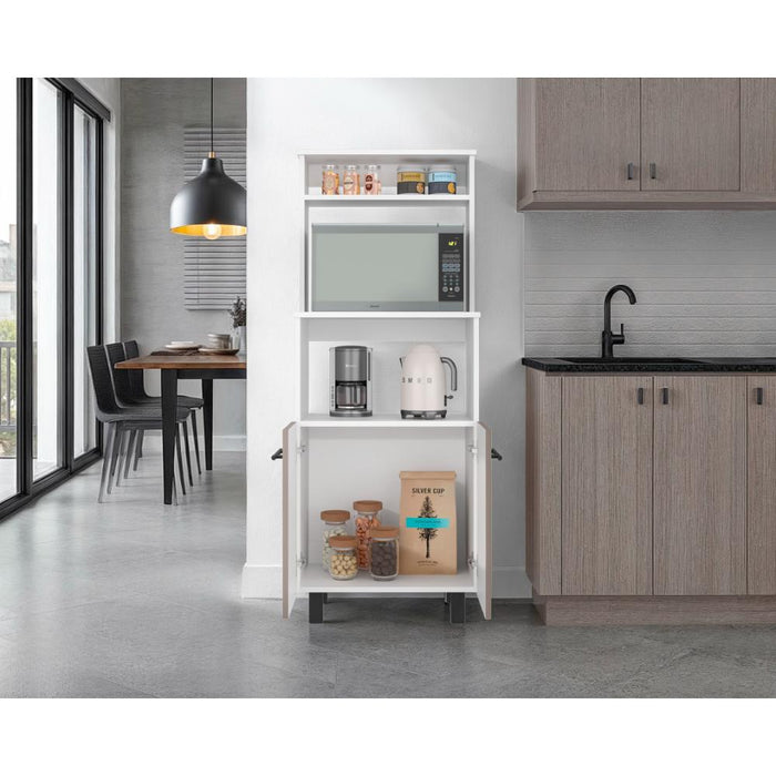 Modulo Microondas Brisan, Blanco Duqueza y Positano, con gran capacidad de almacenamiento