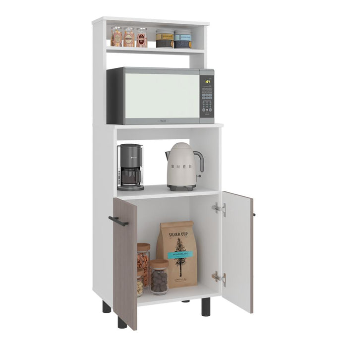 Modulo Microondas Brisan, Blanco Duqueza y Positano, con gran capacidad de almacenamiento