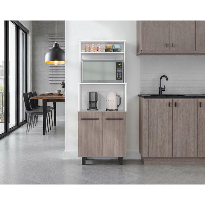 Modulo Microondas Brisan, Blanco Duqueza y Positano, con gran capacidad de almacenamiento