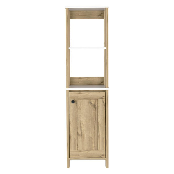 Mueble Auxiliar de Baño Aqua, Blanco Duqueza y Café Claro,  con amplio espacio de almacenamiento