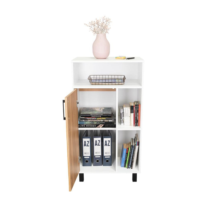 Archivador Bryce, Blanco Duqueza y Fresno Europeo, con una puerta abatible