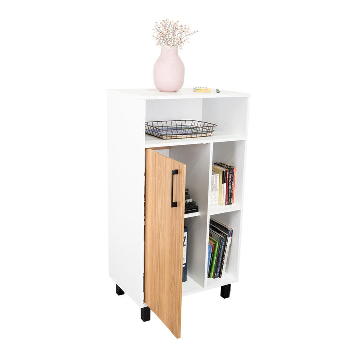 Archivador Bryce, Blanco Duqueza y Fresno Europeo, con una puerta abatible