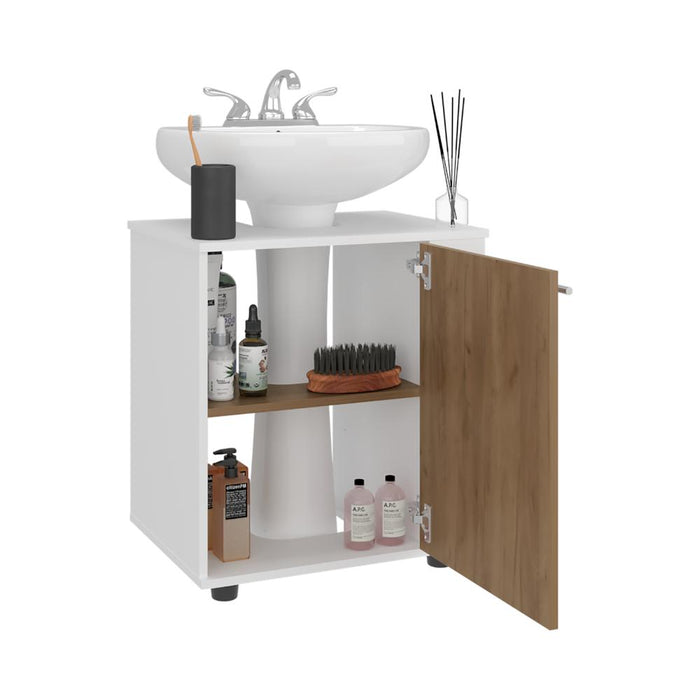 Mueble Para Lavamanos Pili, Kronos Blanco y Kronos Fresno, No incluye Lavamanos ZF