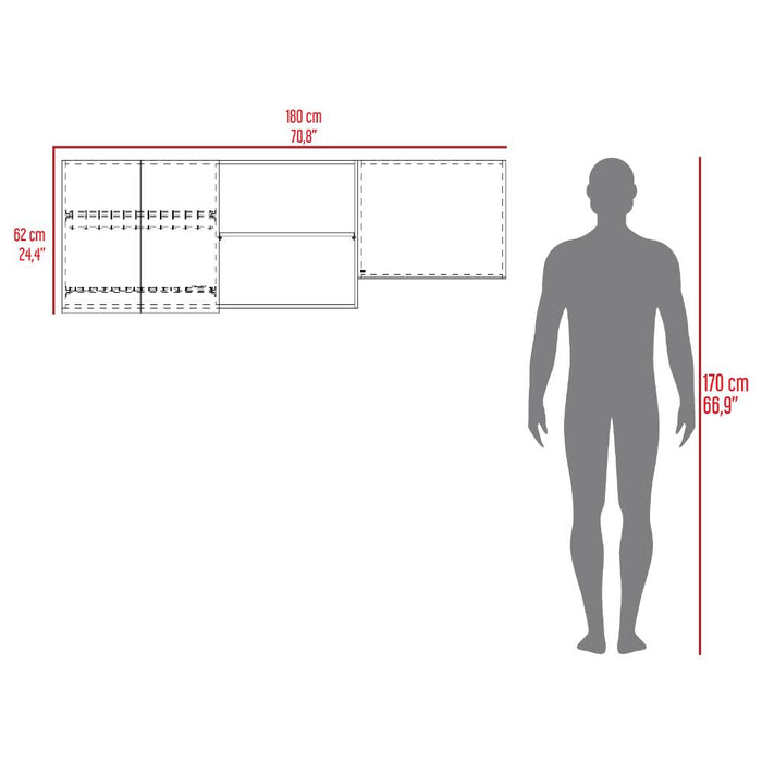 Gabinete Superior Boreal, Blanco Duqueza y Fresno Europeo, Incluye locero y platero