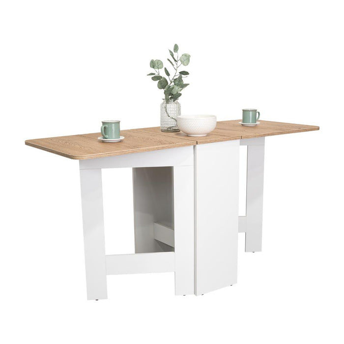 Mesa Auxiliar Galety, Blanco y Macadamia, Con Capacidad Para Seis Puestos ZF