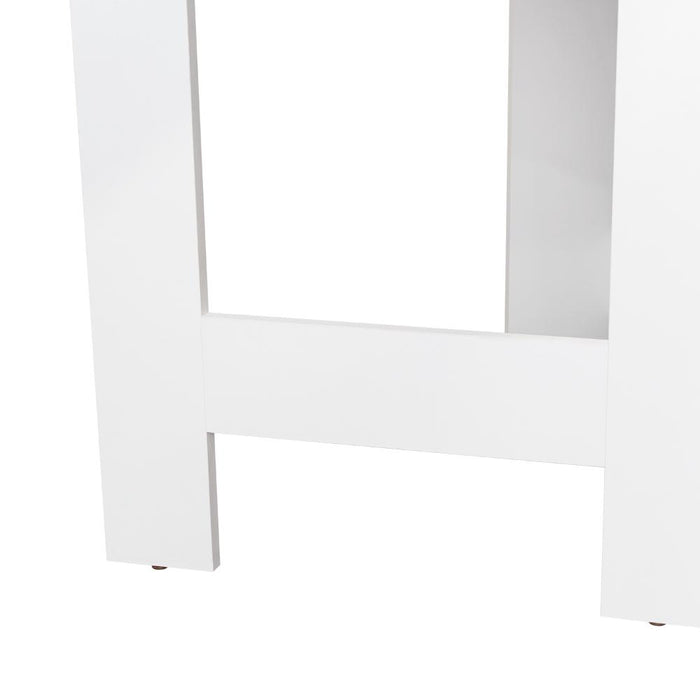 Mesa Auxiliar Galety, Blanco y Macadamia, Con Capacidad Para Seis Puestos ZF