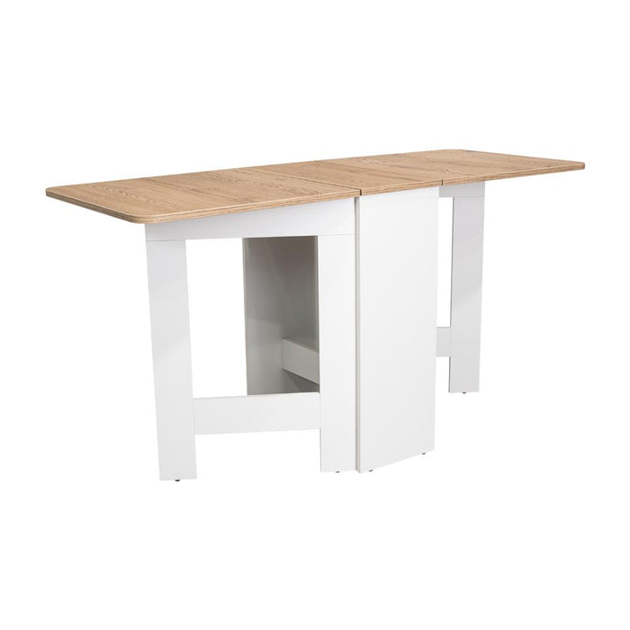 Mesa Auxiliar de Cocina Plegable Merida, Blanco y Fresno Europeo, con Amplia Superficie
