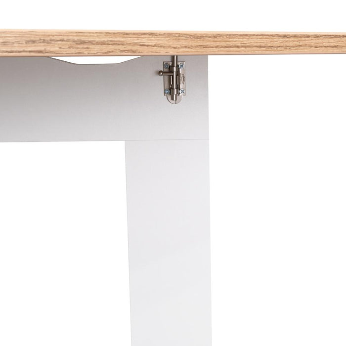 Mesa Auxiliar de Cocina Plegable Merida, Blanco y Fresno Europeo, con Amplia Superficie