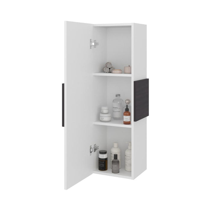Gabinete de Baño Picasso, Kronos Blanco y Kronos Wengue, Con Espacio Para Guardar Objetos de Aseo ZF