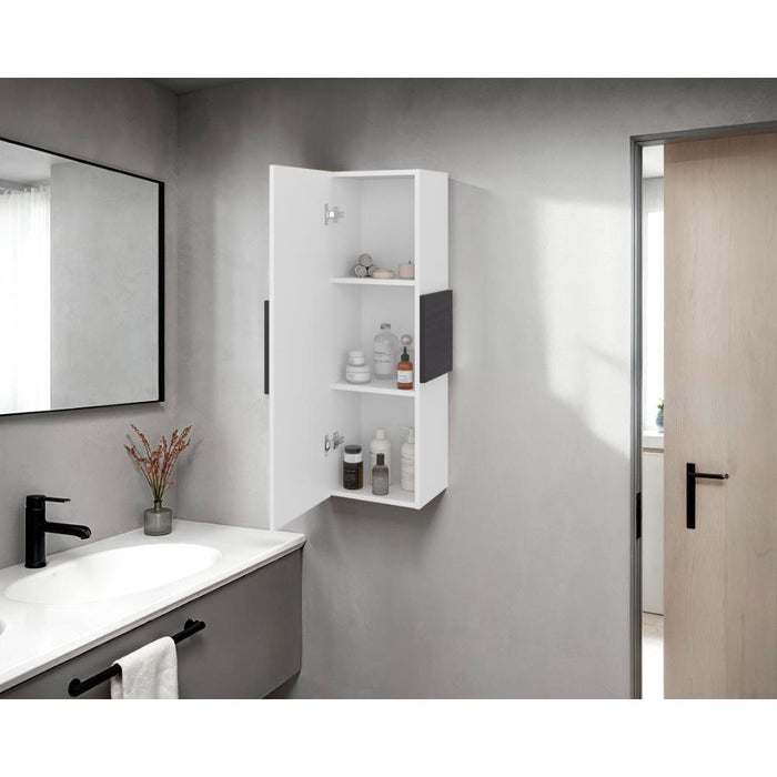 Gabinete de Baño Picasso, Kronos Blanco y Kronos Wengue, Con Espacio Para Guardar Objetos de Aseo ZF